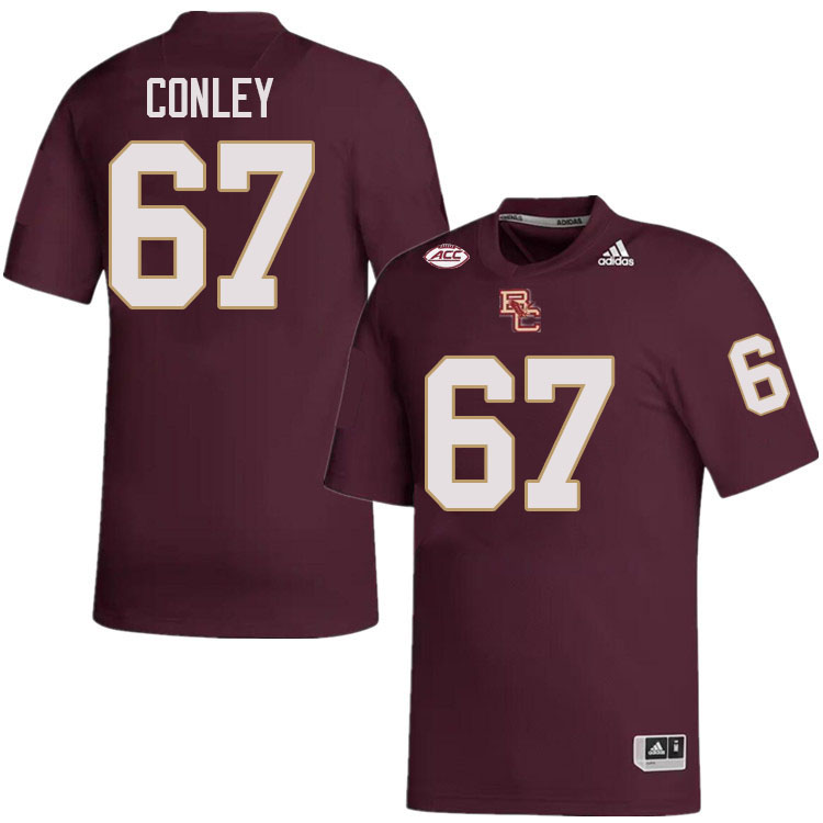 Boston College Eagles #67 Jack Conley College Football Jerseys Stitched-Maroon